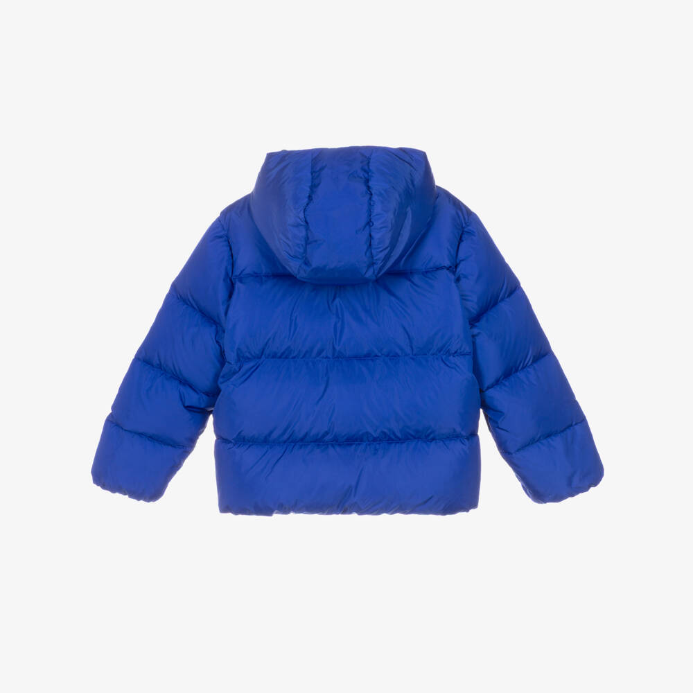 Versace-جاكيت مبطن بالريش لون أزرق للاولاد | Childrensalon