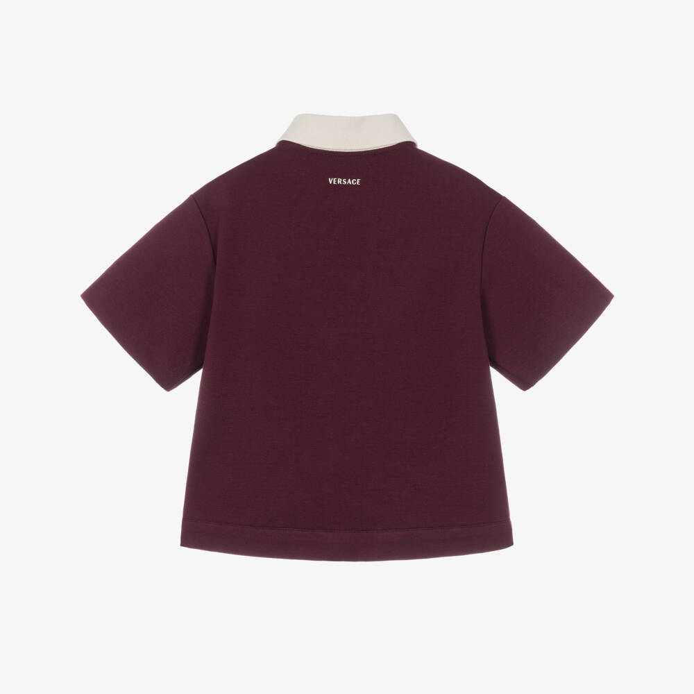Versace-Boys Burgundy Milano Jersey Shirt | Childrensalon