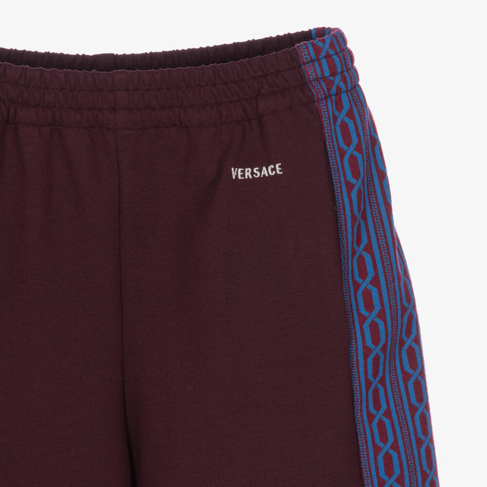 Versace-Boys Burgundy Milano Jersey Shorts | Childrensalon
