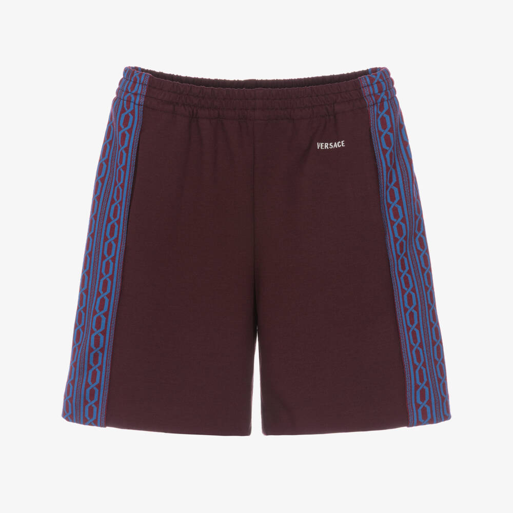 Versace-Boys Burgundy Milano Jersey Shorts | Childrensalon