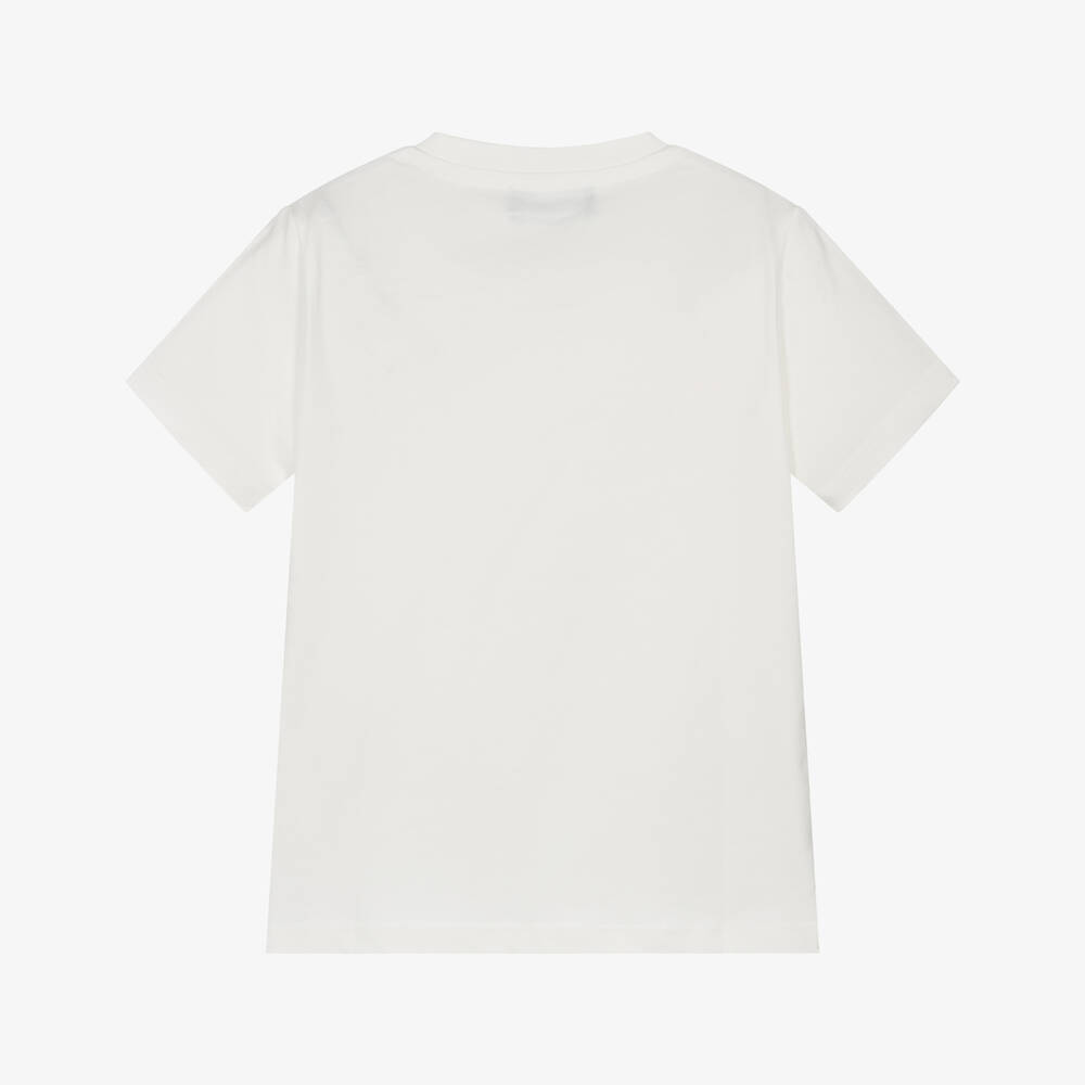 Versace-Boys Ivory Cotton Medusa Logo T-Shirt | Childrensalon