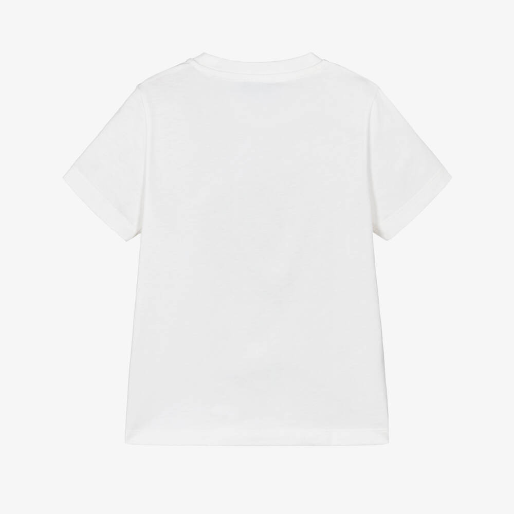 Versace-Boys White Cotton Jersey T-Shirt with Medusa Logo | Childrensalon