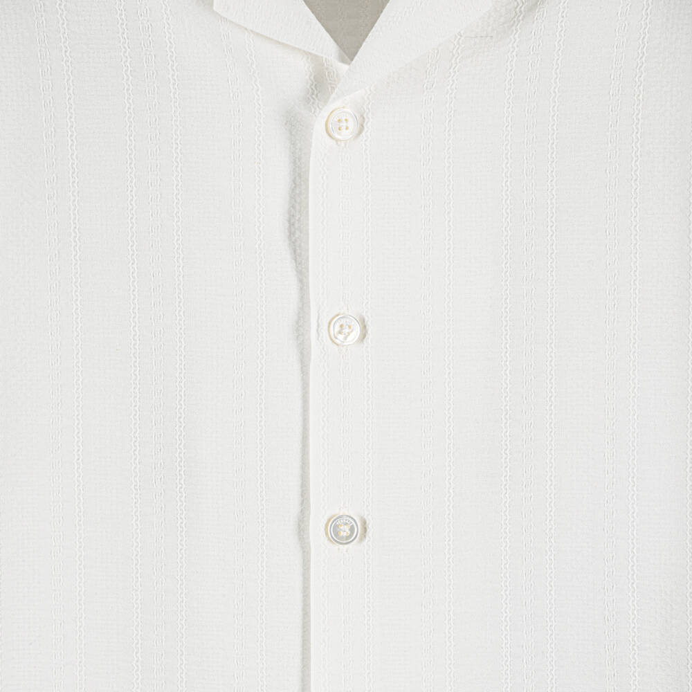 Versace-Boys White Cotton Micro Greca Shirt | Childrensalon