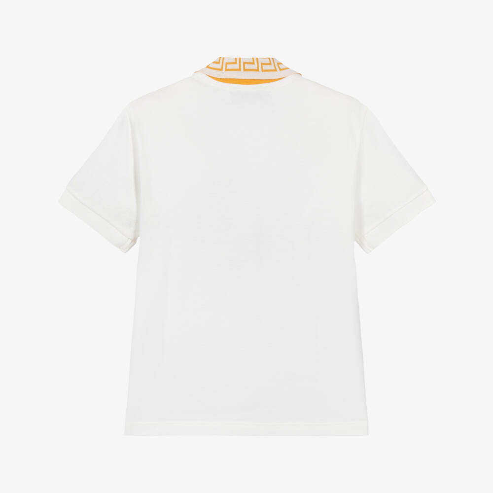 Versace-Рубашка поло бела из хлопка пике Medusa для мальчиков | Childrensalon