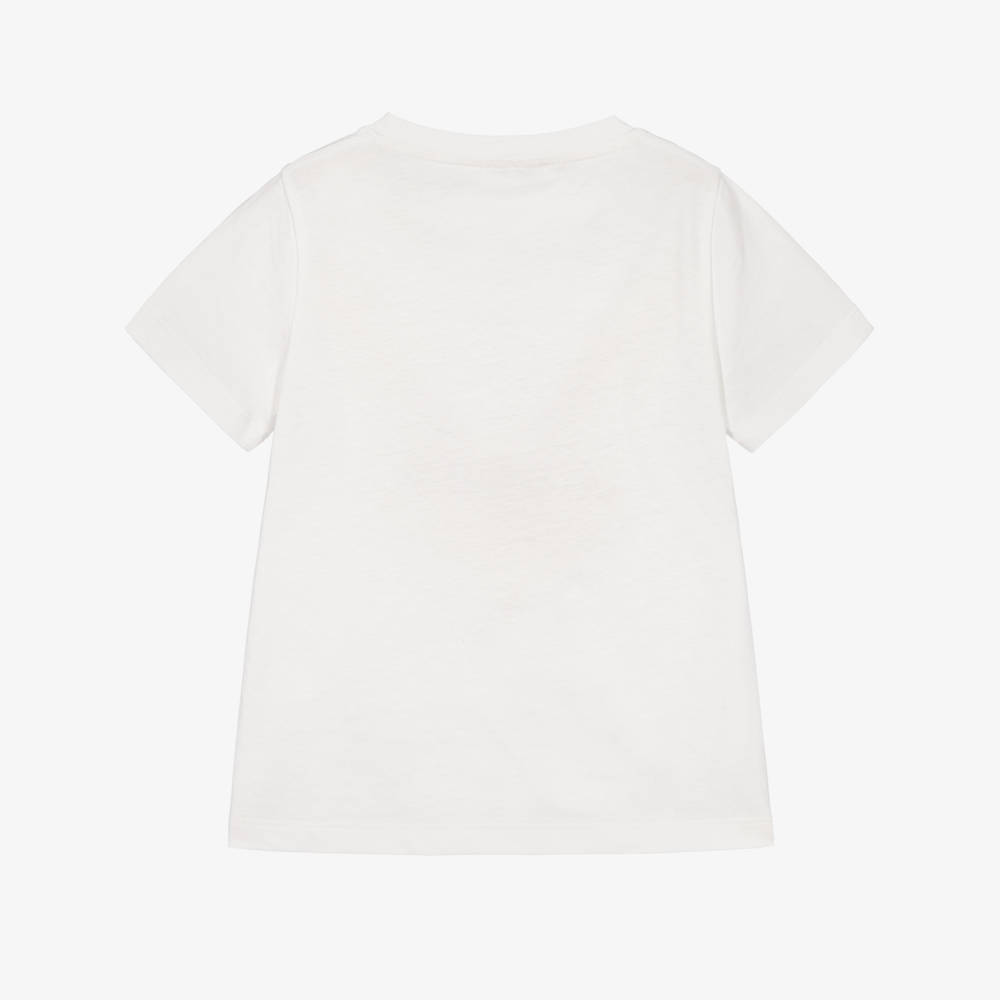 Versace-Boys White T-Shirt with Medusa & Greca Graphic | Childrensalon