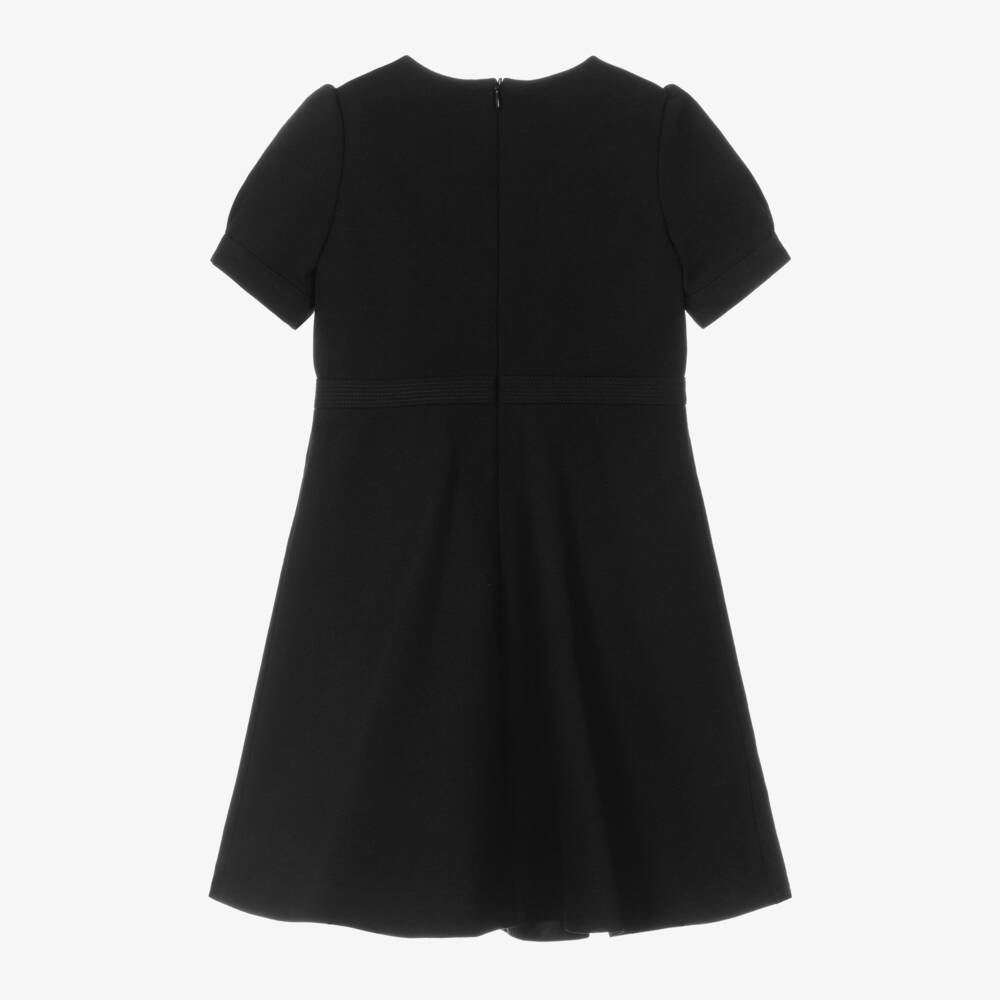 Versace-فستان بفيونكة ميدوسا وكريستال لون أسود للبنات | Childrensalon