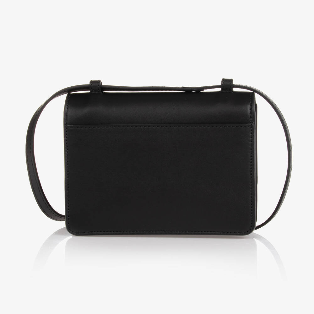 Versace-Черная кожаная сумка Medusa для девочек (17см) | Childrensalon