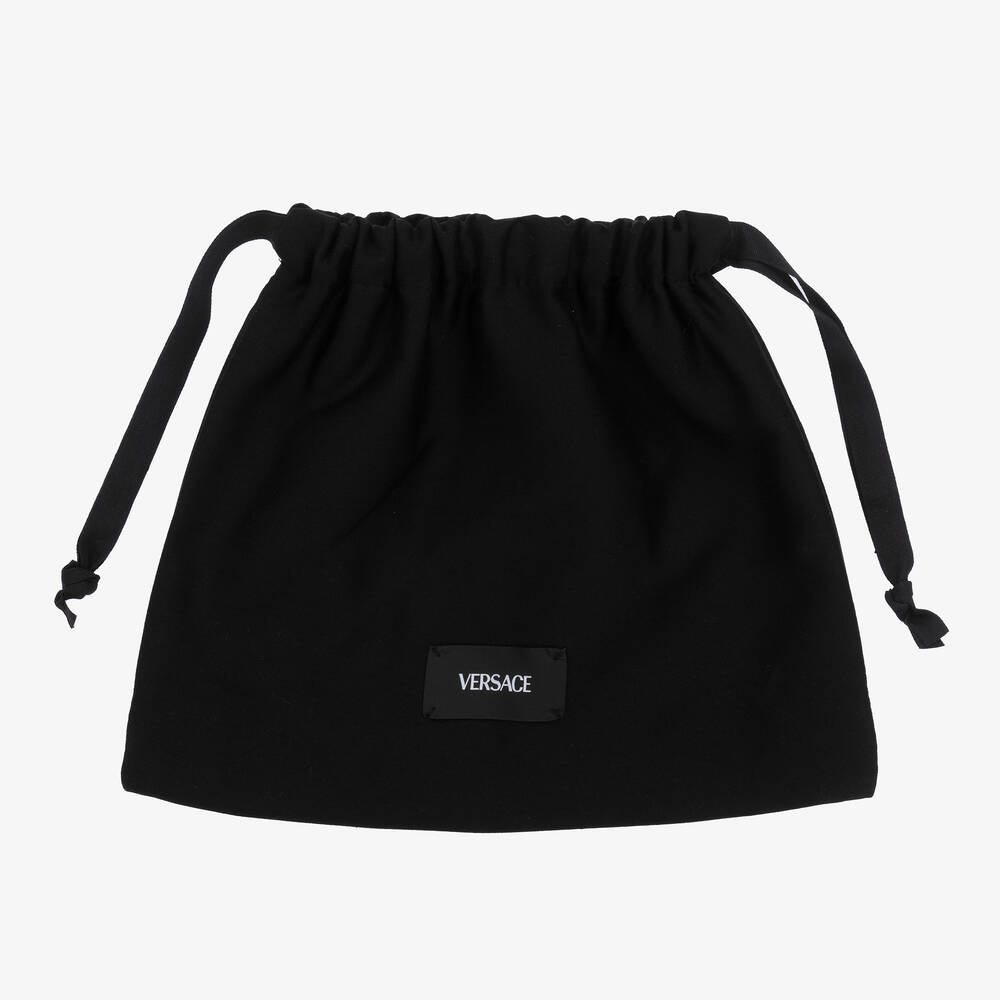 Versace-Черная кожаная сумка Medusa для девочек (17см) | Childrensalon