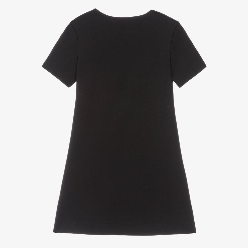 Versace-Girls Black Milano Jersey Dress with Lurex Medusa | Childrensalon