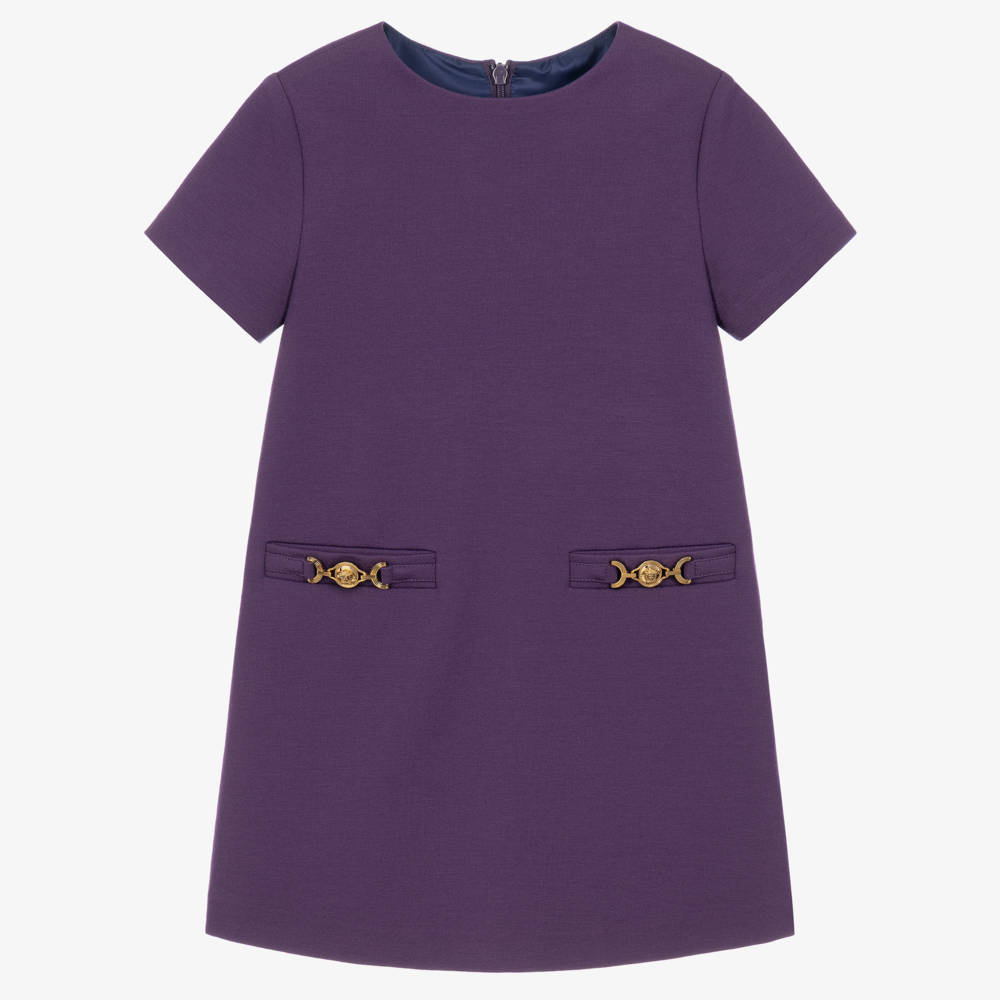 Versace-Girls Deep Purple Milano Jersey Dress | Childrensalon