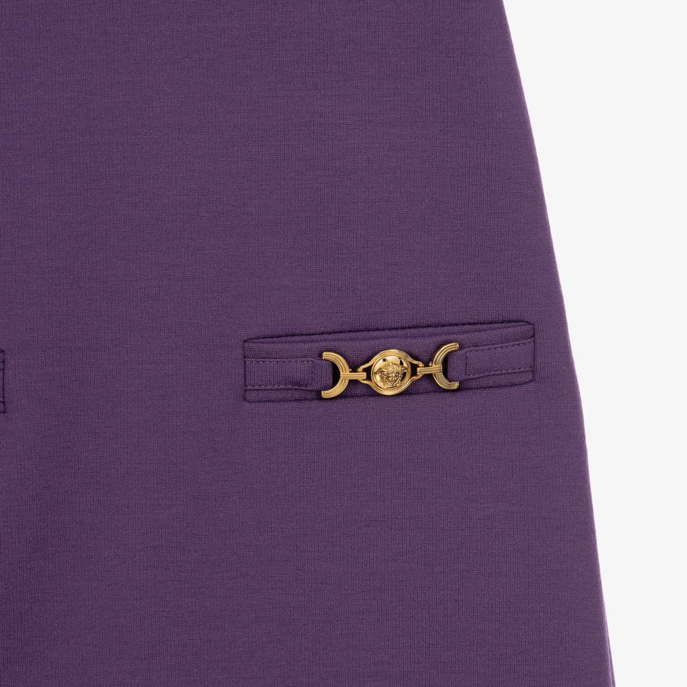 Versace-Girls Deep Purple Milano Jersey Dress | Childrensalon