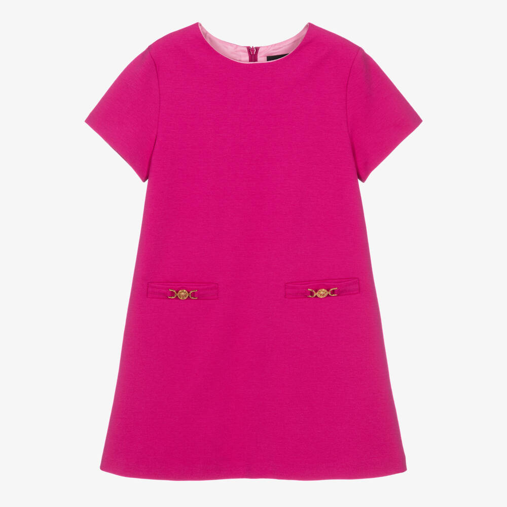 Versace-Girls Fuchsia Pink Milano Jersey Dress  | Childrensalon