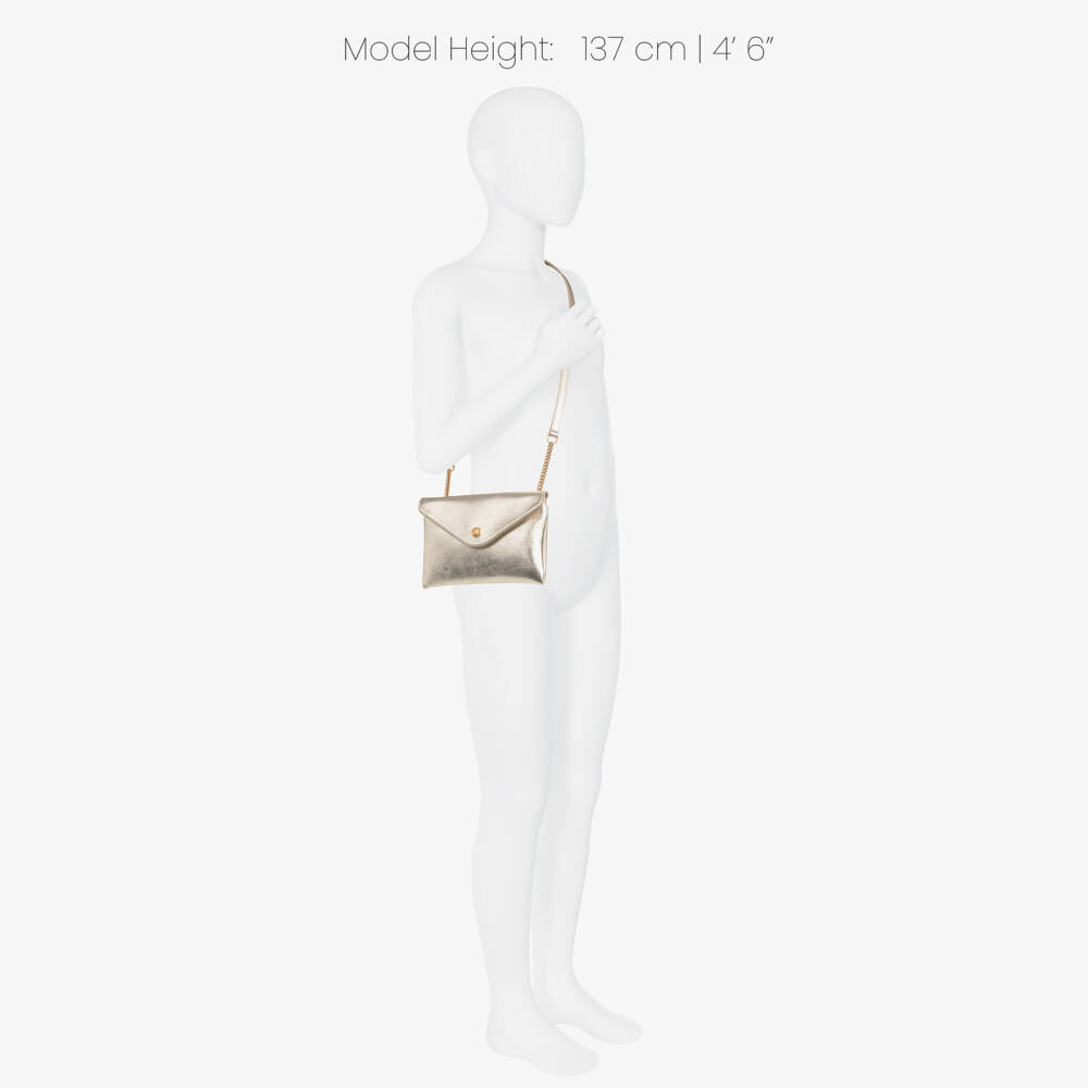 Versace-Girls Gold Leather Crossbody Bag (17cm) | Childrensalon