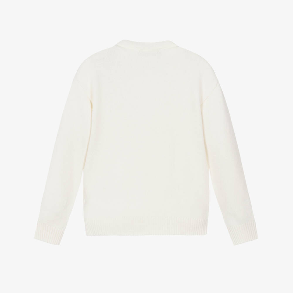 Versace-Кардиган кремовый вязаный с золотой фурнитурой Medusa 95 | Childrensalon