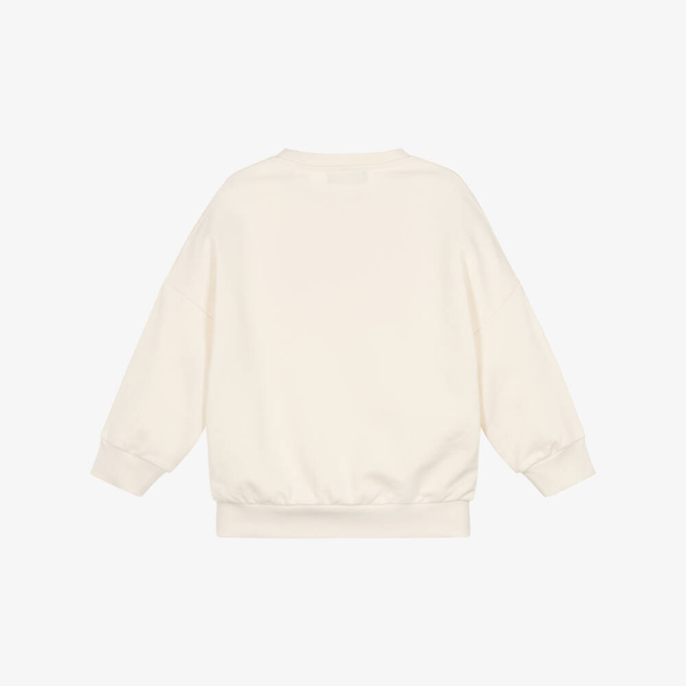 Versace-سويتشيرت بشعار ميدوسا لون عاجي للبنات | Childrensalon