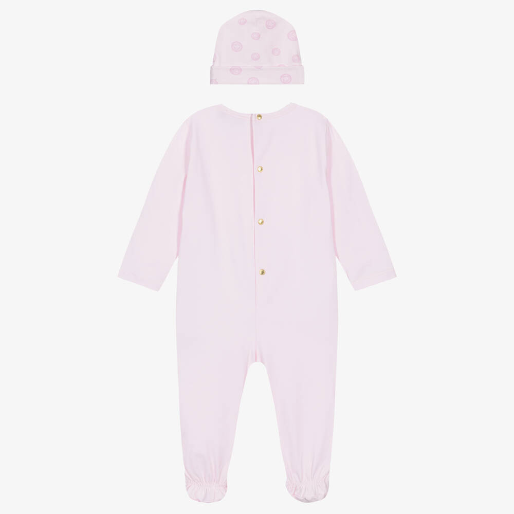 Versace-Girls Pale Pink Babygrow Gift Set with Medusa Logo | Childrensalon