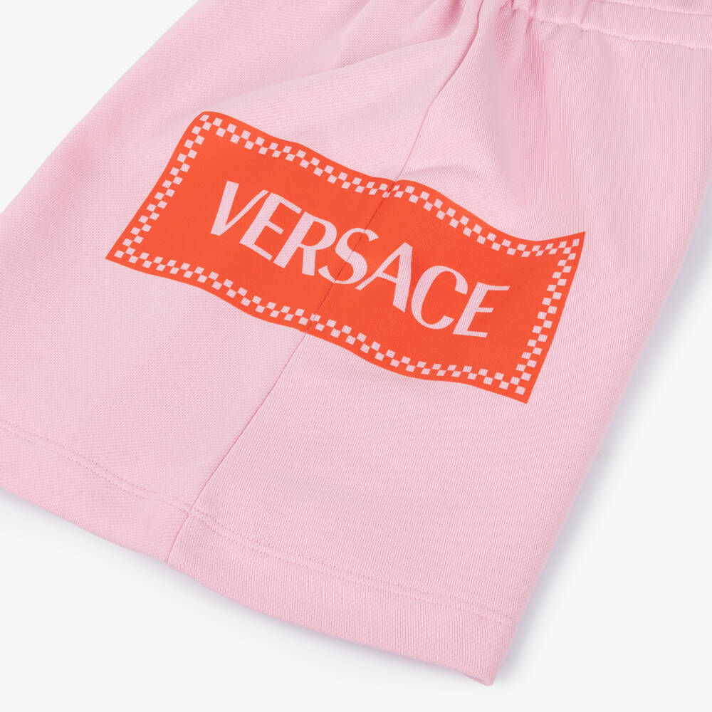 Versace-فستان رياضي قطن لون زهري للبنات | Childrensalon