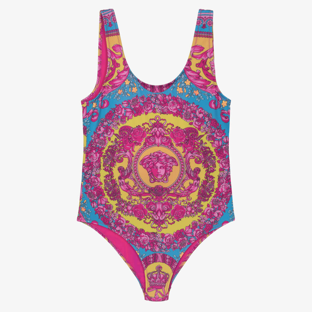 Versace-Купальник розовый Barocco для девочек | Childrensalon