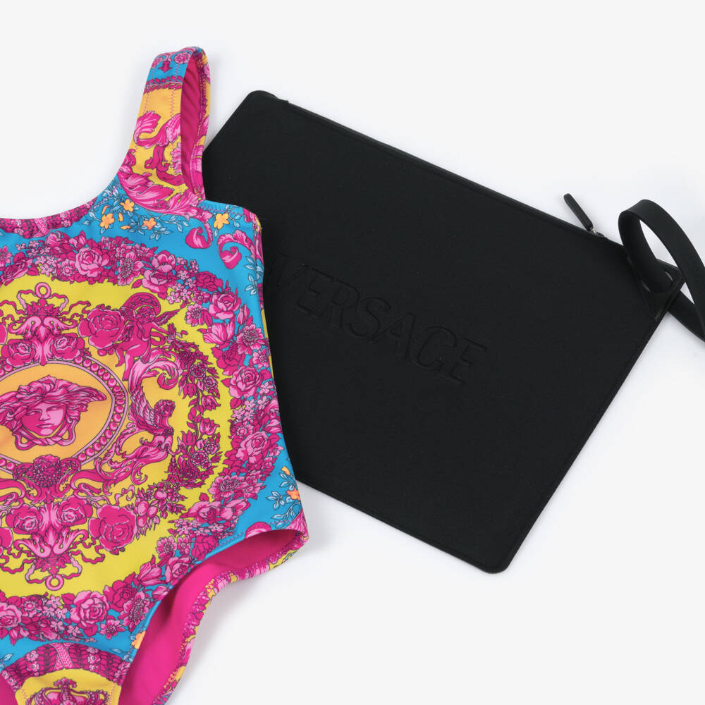 Versace-Купальник розовый Barocco для девочек | Childrensalon