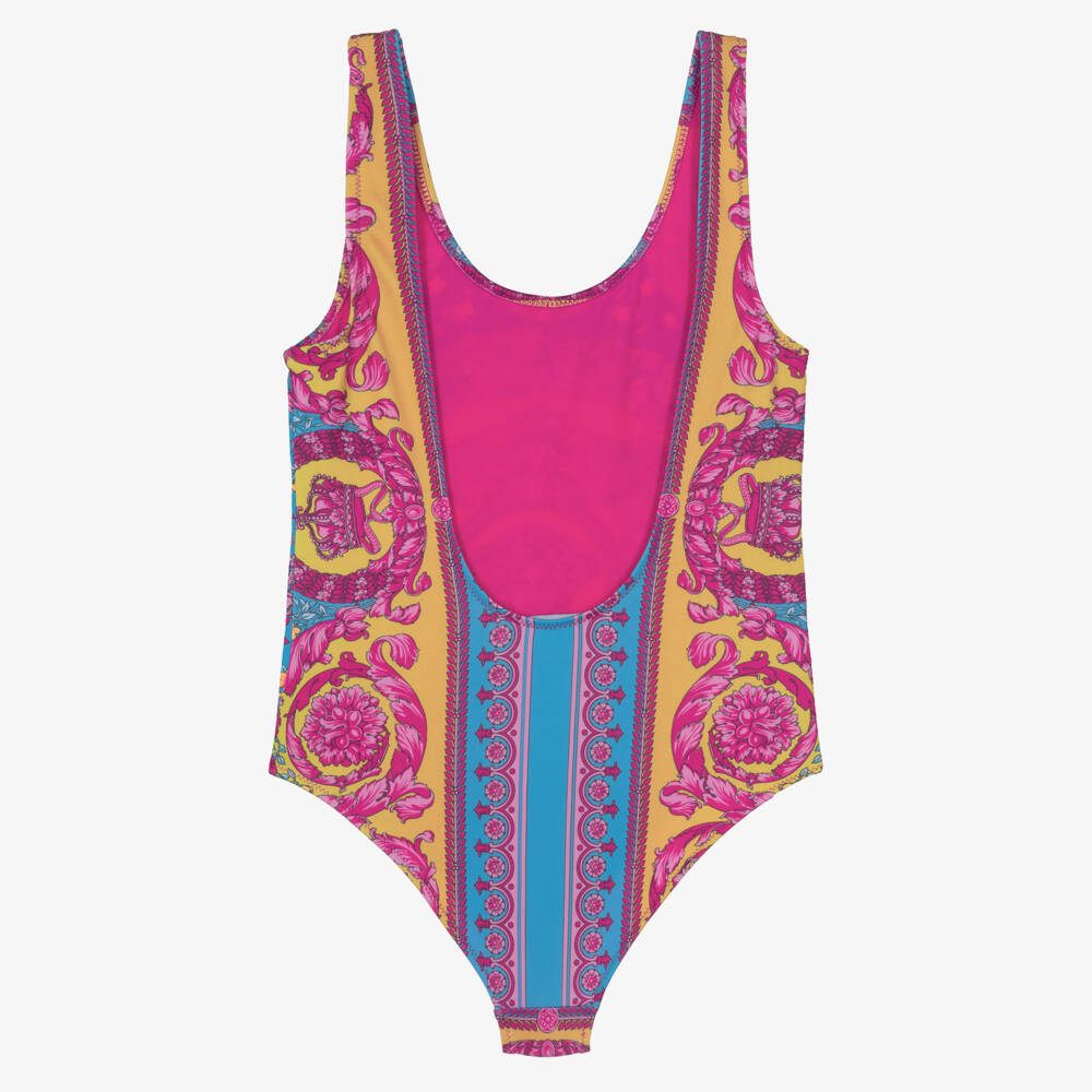 Versace-Купальник розовый Barocco для девочек | Childrensalon