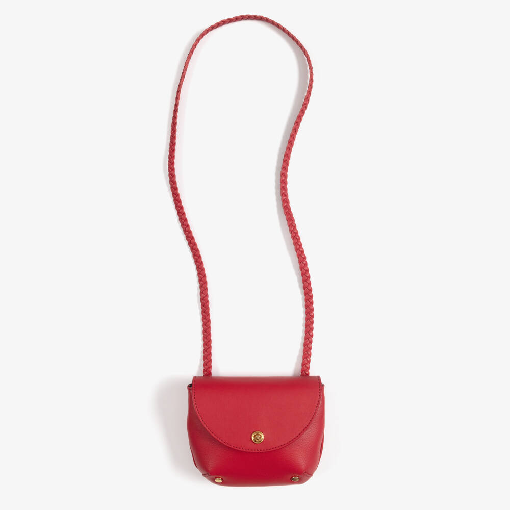 Versace-Girls Red Leather Crossbody Bag (16cm) | Childrensalon