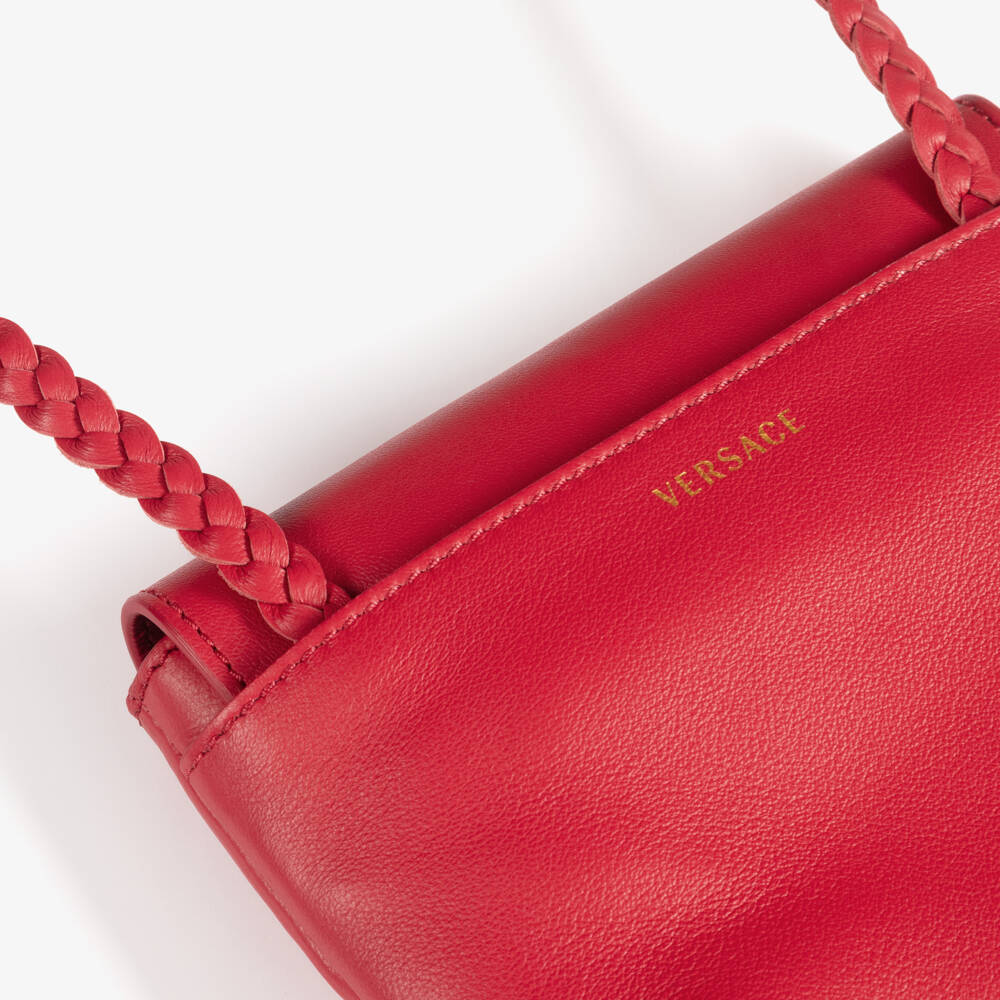 Versace-Girls Red Leather Crossbody Bag (16cm) | Childrensalon