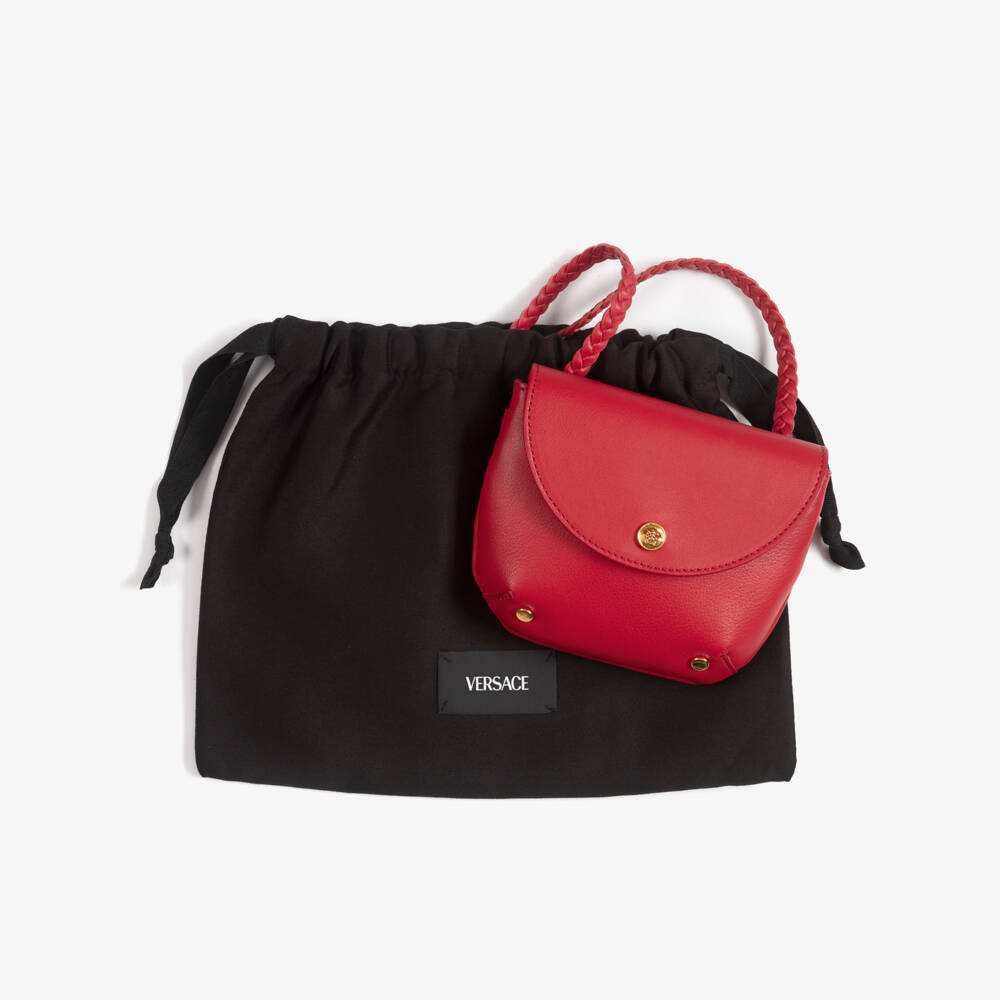 Versace-Girls Red Leather Crossbody Bag (16cm) | Childrensalon