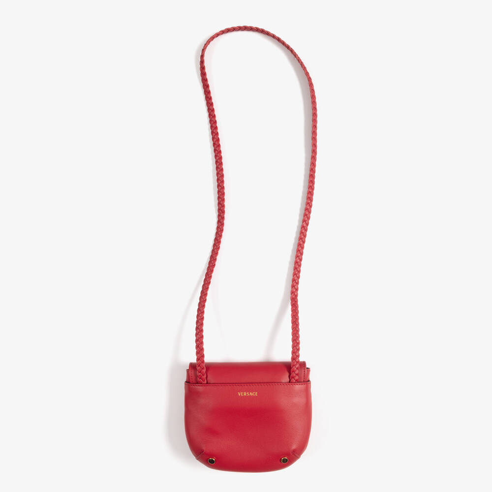 Versace-Girls Red Leather Crossbody Bag (16cm) | Childrensalon