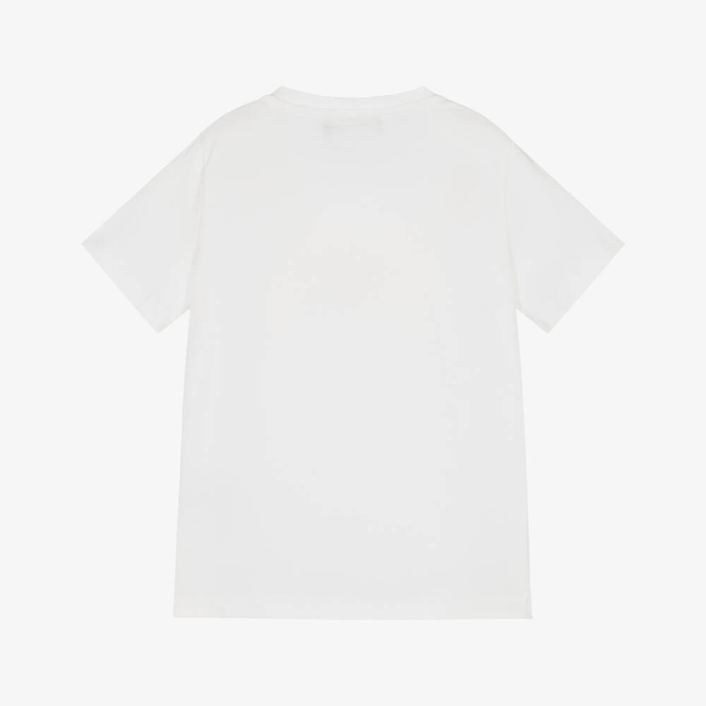 Versace-تيشيرت قطن بشعار ميدوسا لون أبيض للبنات | Childrensalon