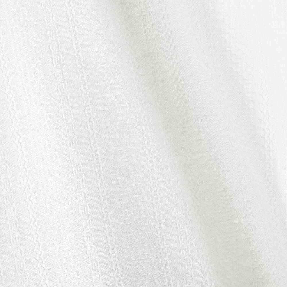 Versace-Girls White Micro Greca Cotton Dress | Childrensalon