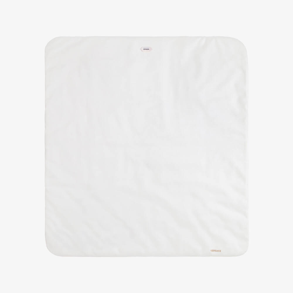 Versace-Ivory & Beige Barocco Print Blanket Baby Gift Set | Childrensalon
