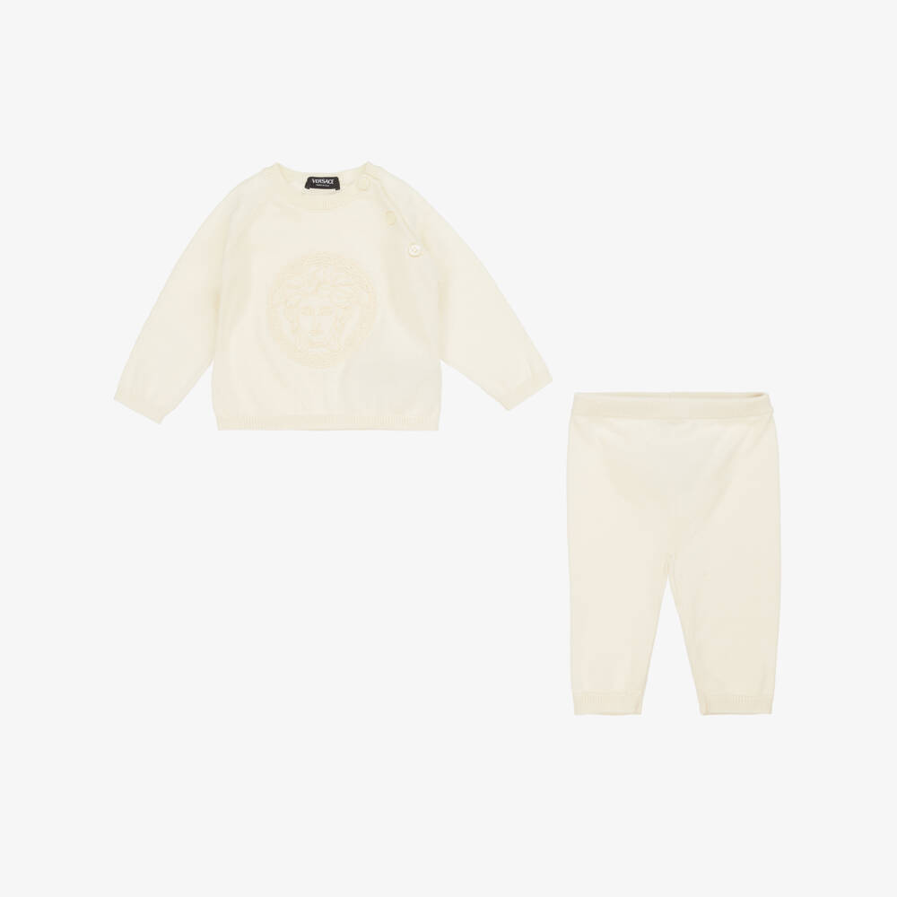 Versace-Ivory Cotton & Cashmere Trouser Set | Childrensalon