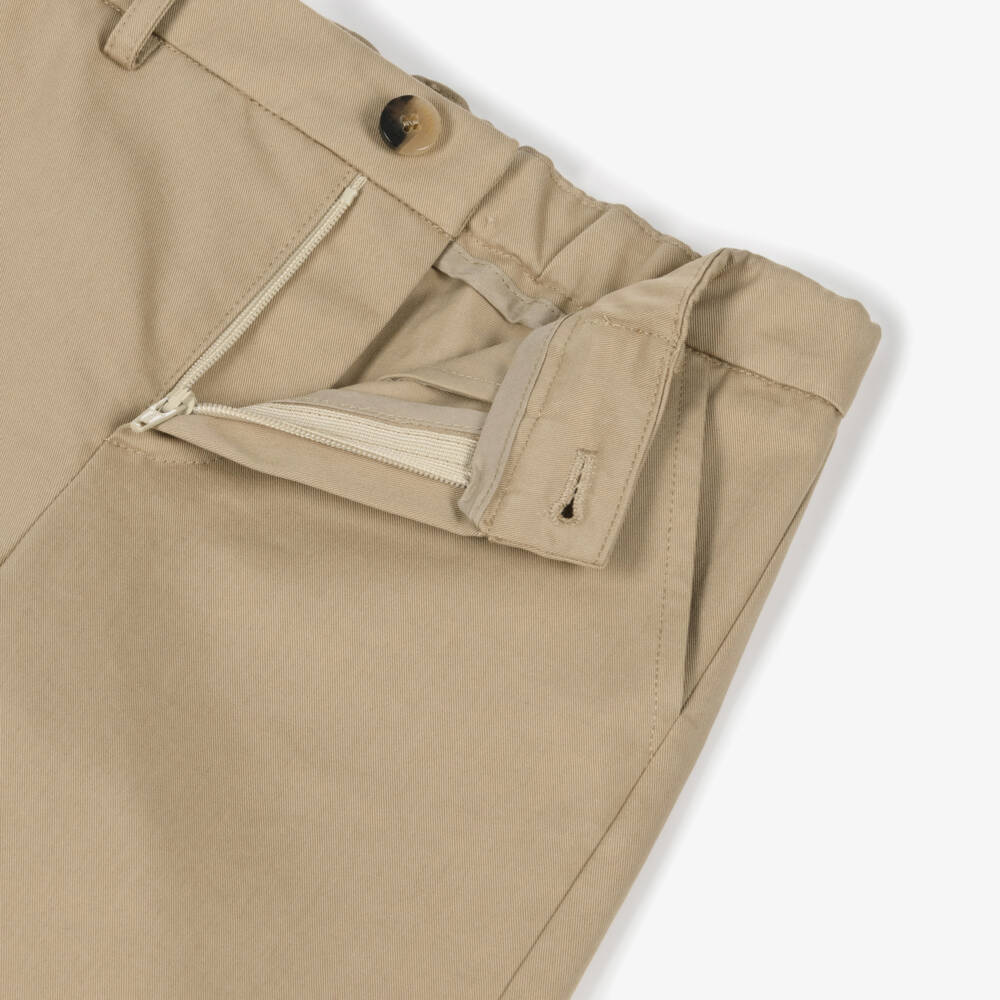Versace-Junior Boys Beige Cotton Chino Trousers | Childrensalon