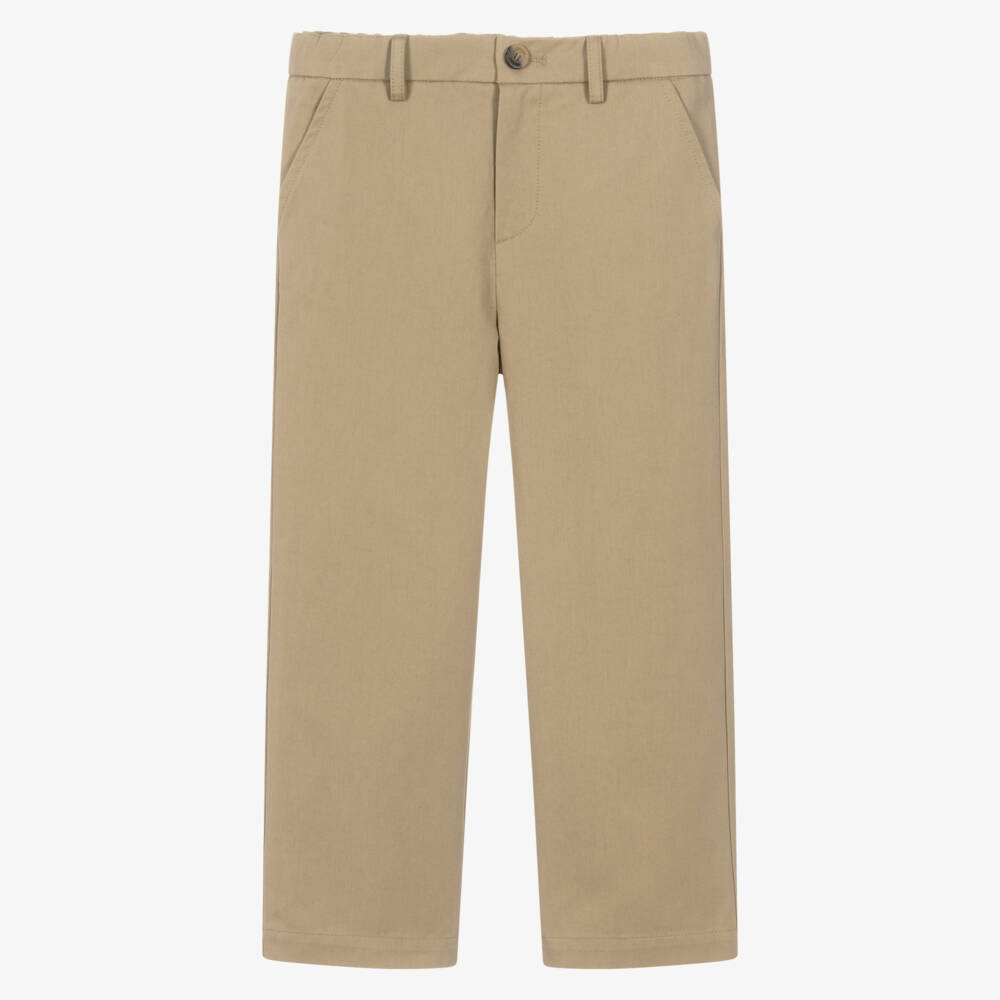 Versace-Брюки чинос бежевые хлопковые для мальчиков | Childrensalon
