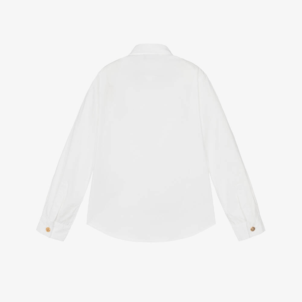 Versace-Junior Boys White Cotton Medusa Logo Shirt | Childrensalon