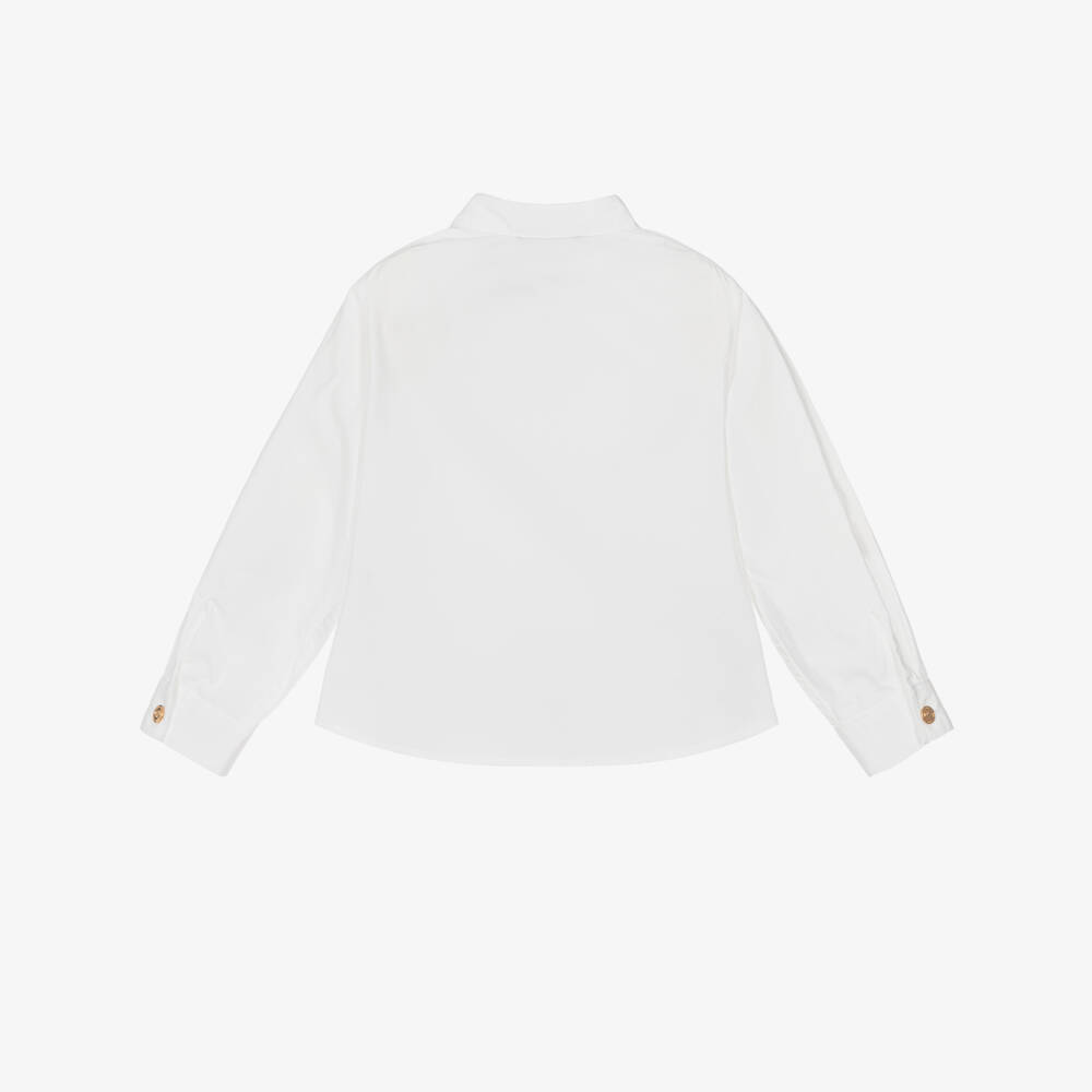 Versace-Junior Boys White Cotton Medusa Logo Shirt | Childrensalon