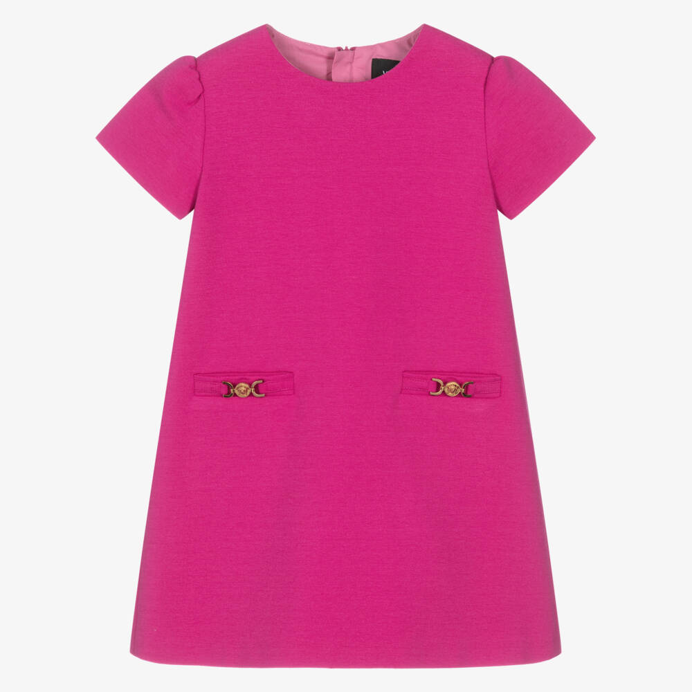 Versace-Junior Girls Fuchsia Pink Milano Jersey Dress | Childrensalon