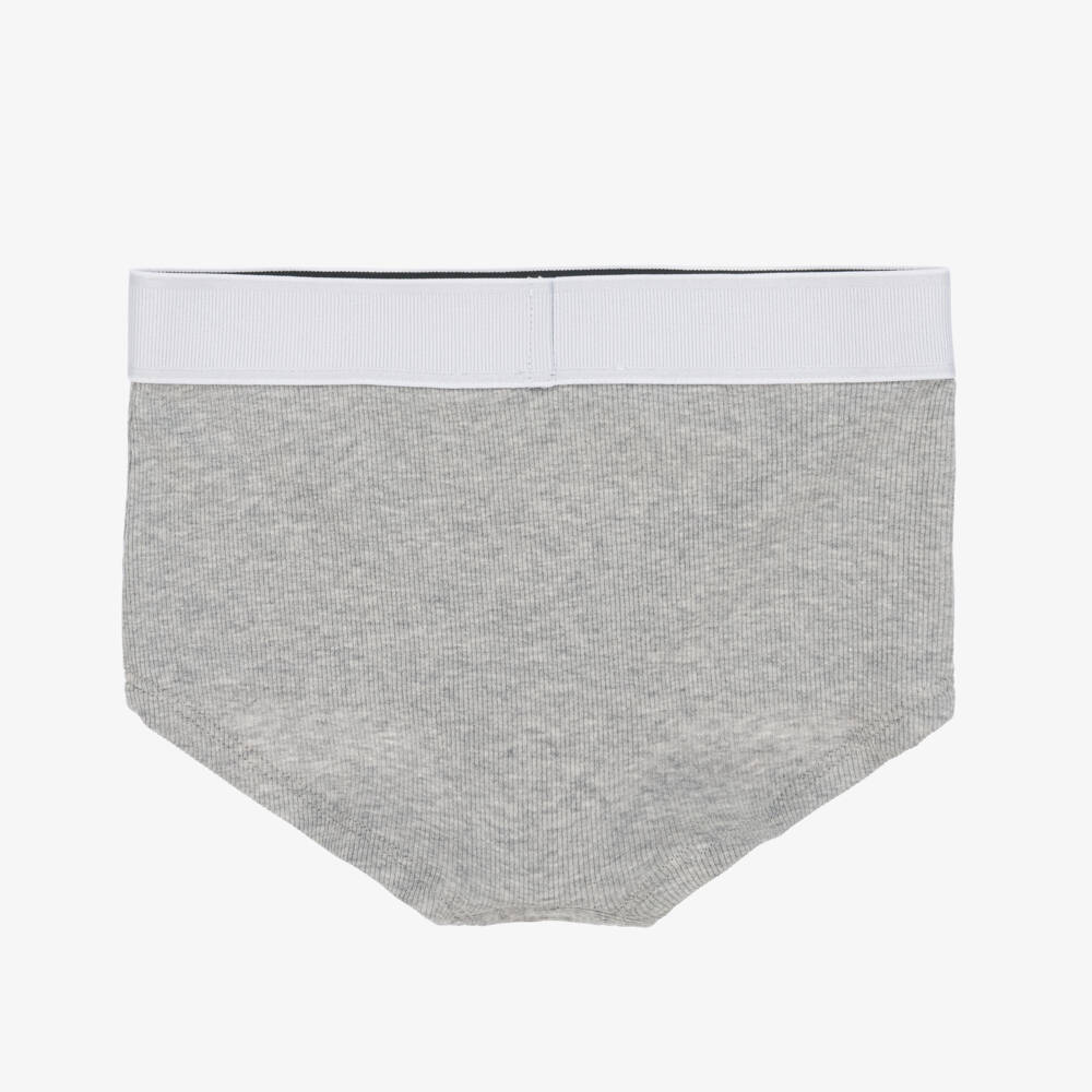 Versace-Junior Girls White & Grey Knickers (2 Pack) | Childrensalon
