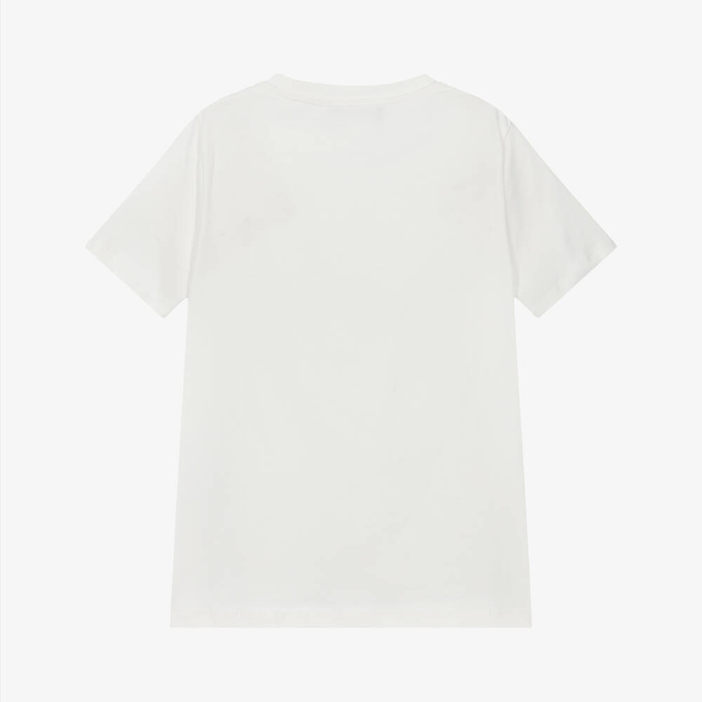 Versace-Junior White Medusa Cotton T-Shirt with Studs & Diamantés | Childrensalon