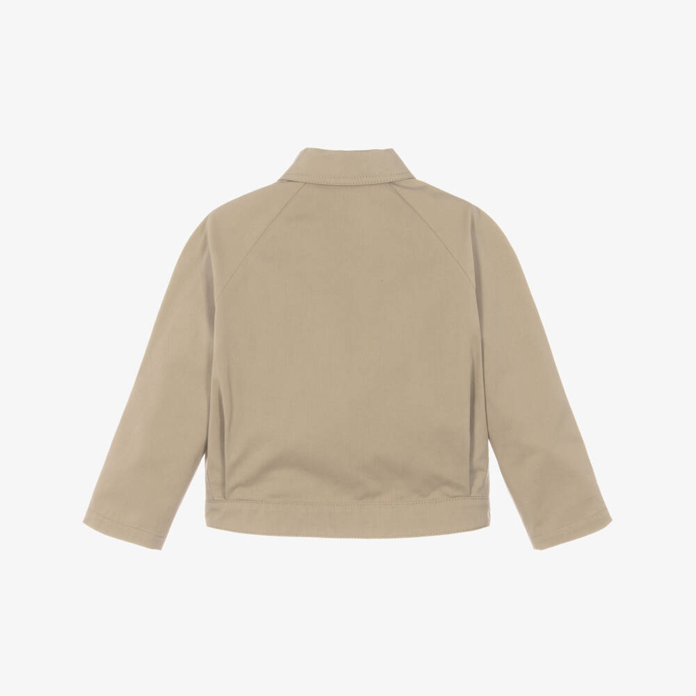 Versace-Khaki Beige Gabardine Jacket | Childrensalon