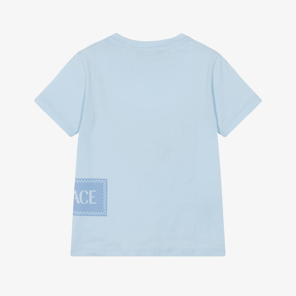Versace-Pastel Blue Cotton Vintage Logo T-Shirt | Childrensalon
