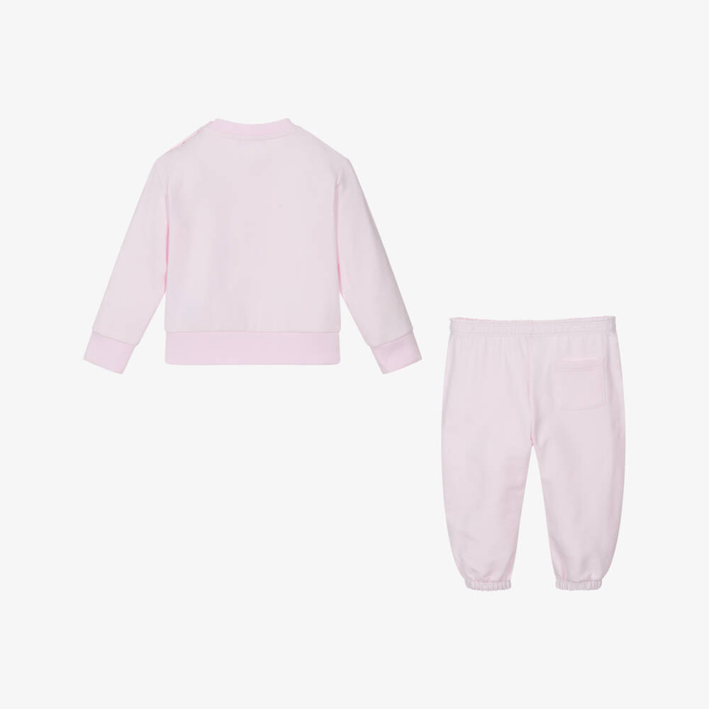Versace-Pink Cotton Jersey Baby Tracksuit | Childrensalon