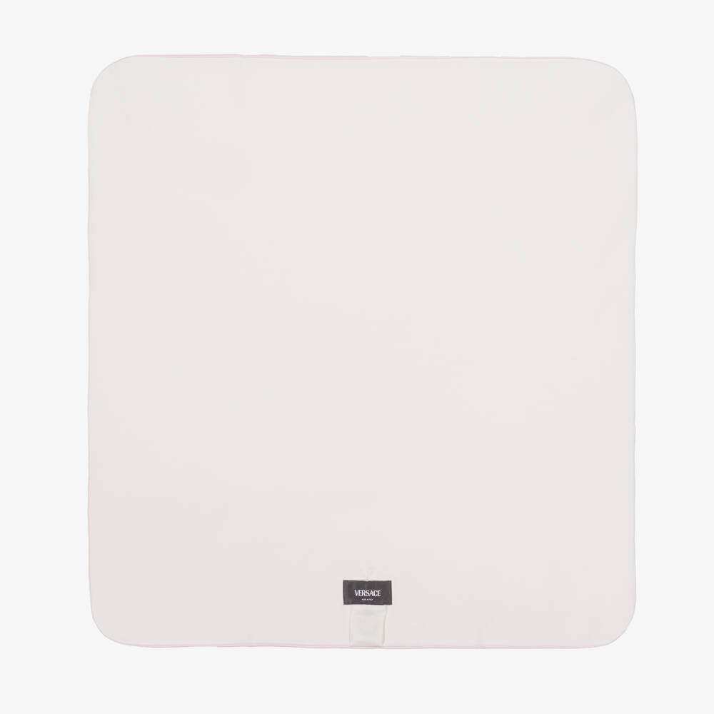 Versace-Pink Cotton Jersey Padded Blanket (70cm) | Childrensalon