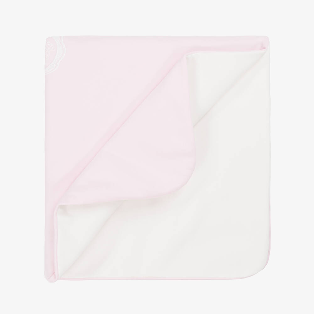 Versace-Pink Cotton Jersey Padded Blanket (70cm) | Childrensalon