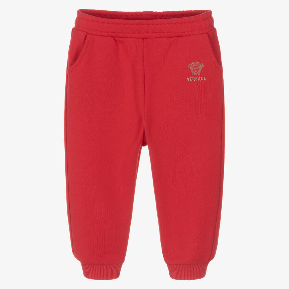 Versace-Red Cotton Jersey Medusa Joggers | Childrensalon