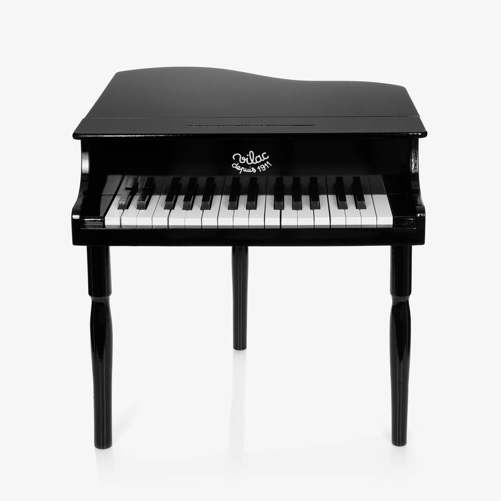 Vilac-Black Mini Grand Piano & Stool (60cm) | Childrensalon