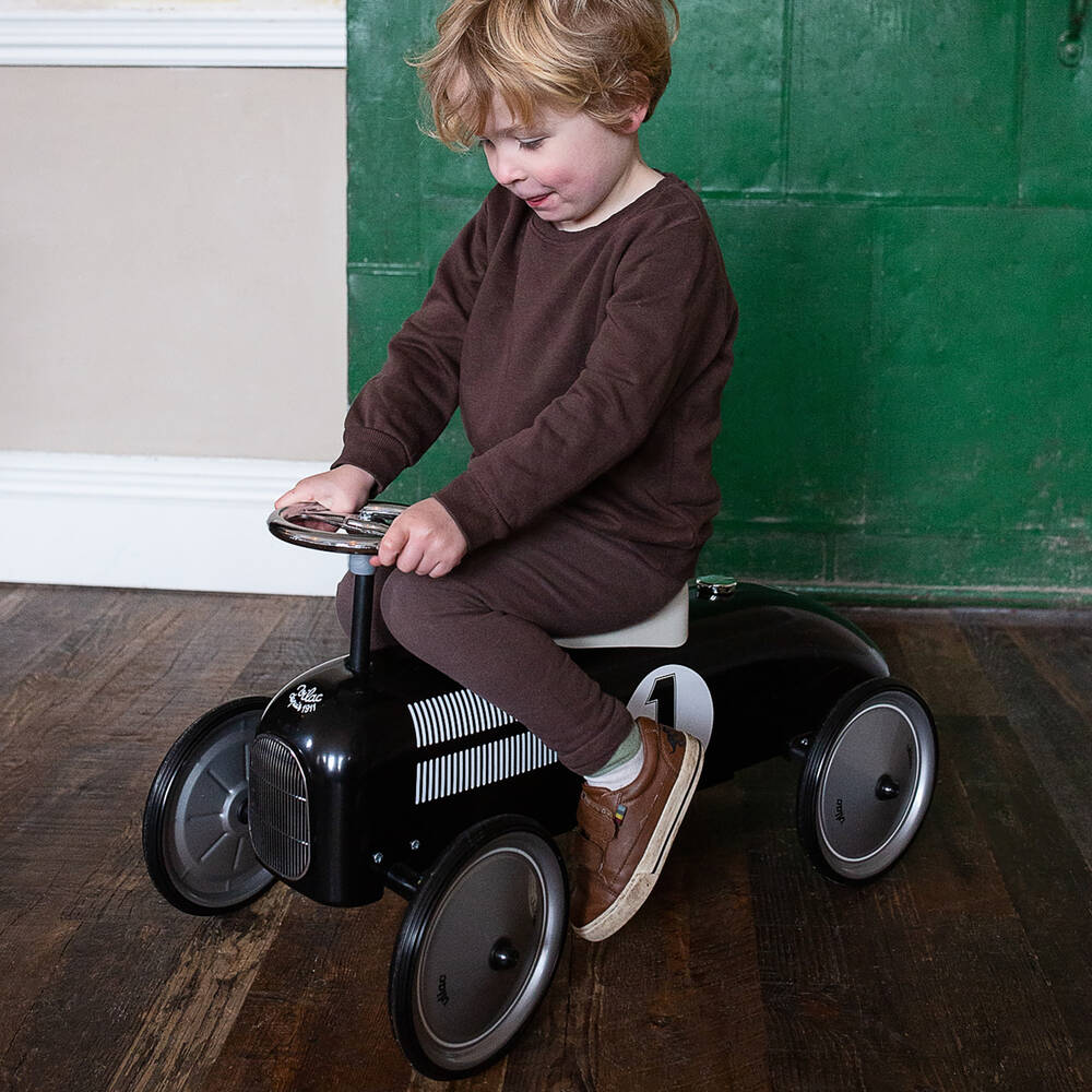Vilac-Black Ride-On Vintage Car (76cm) | Childrensalon