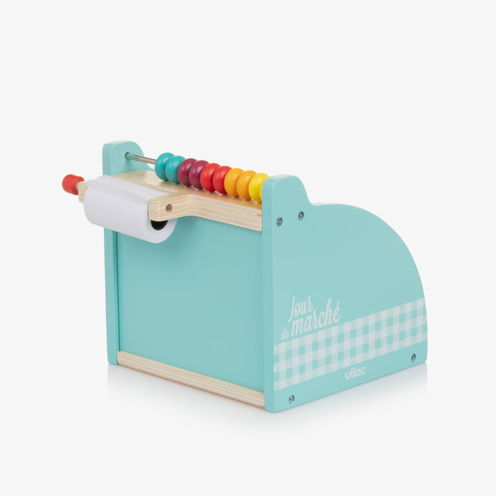 Vilac-آلة كاشير خشبية لون أزرق (16 سم) | Childrensalon