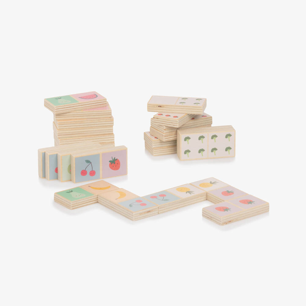 Vilac-Fruits & Vegetables Reversible Wooden Dominoes | Childrensalon