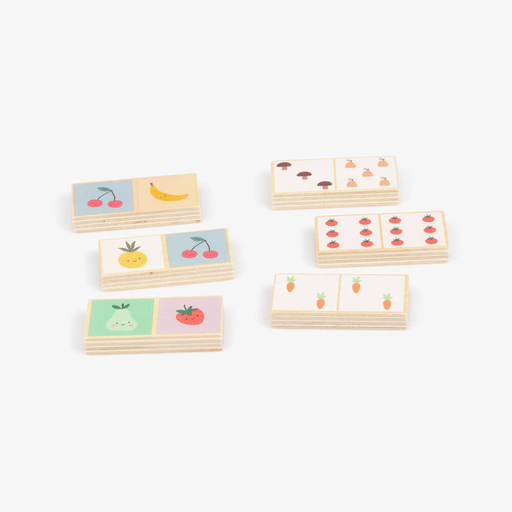 Vilac-Деревянное домино двустороннее Фрукты и овощи | Childrensalon